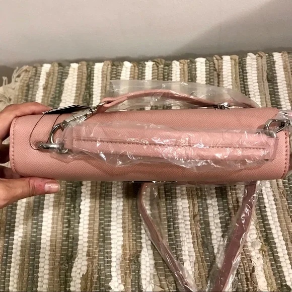 PRIVATELY SOLD!!! Badgley Mishka pink vegan leather and silver metal crossbody - Picture 7 of 10
